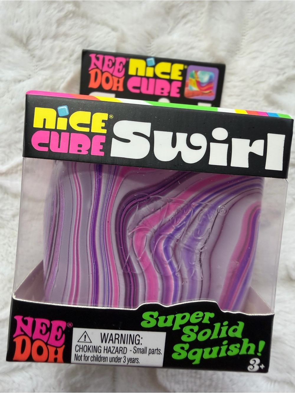 🩶🩷💜 NIB NEEDOH by Schylling – Nice Cube Swirl | Gray, Pink & Purple ✨